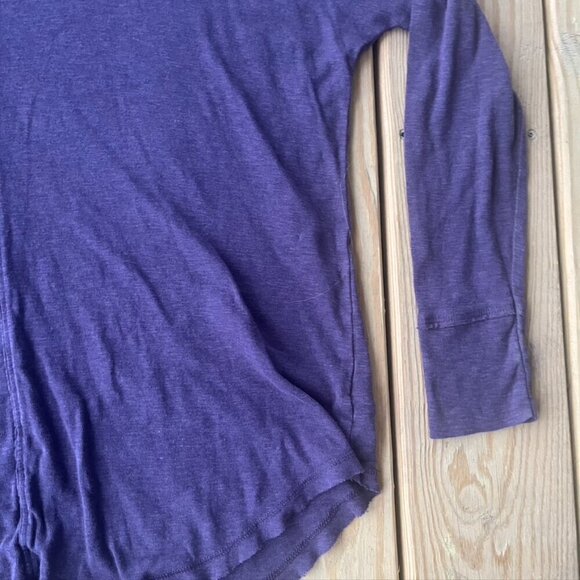 ** 500 Maison Cinqcent Slub Cotton Raw Hem Turtleneck Purple Medium - Picture 4 of 10